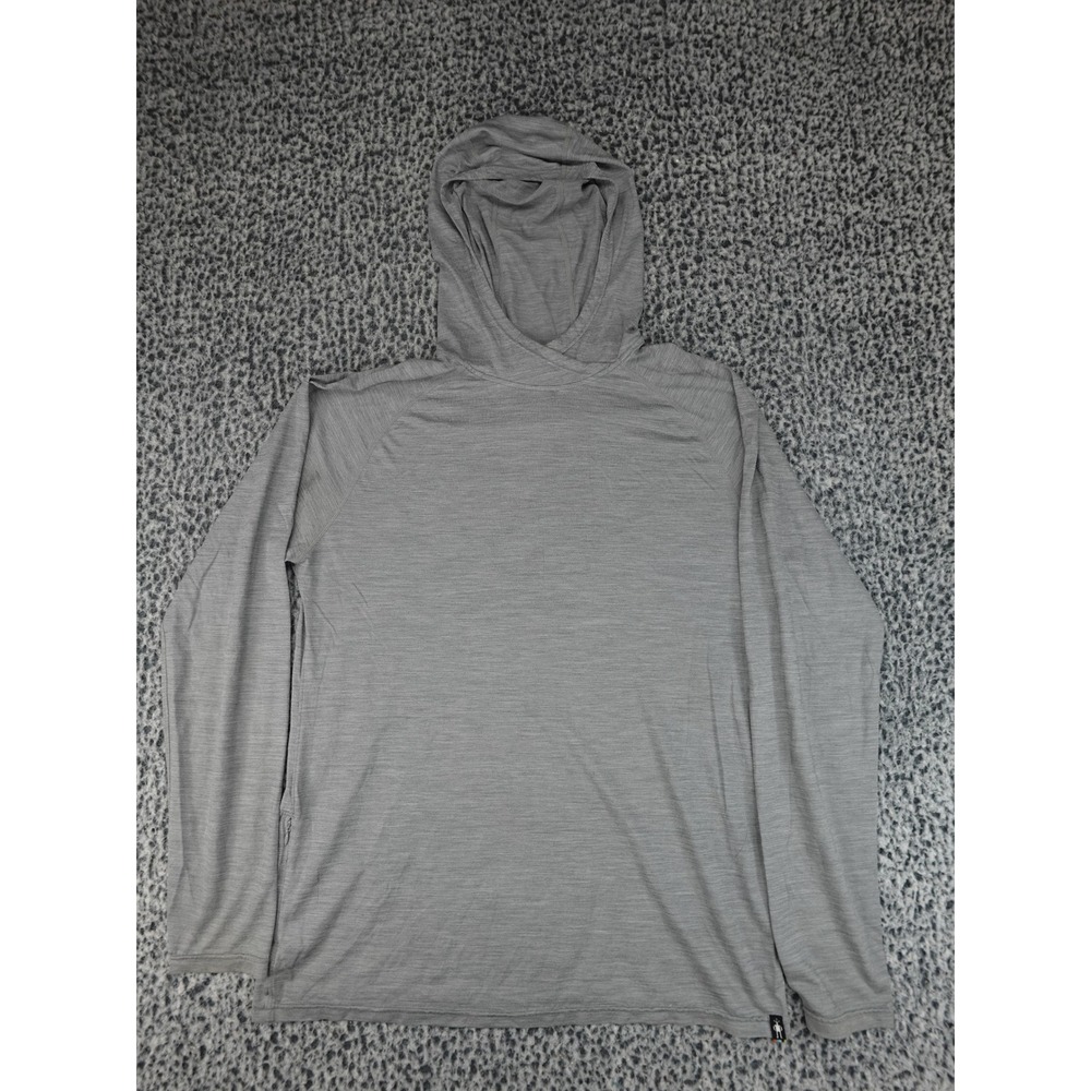 Smartwool Merino Sport 150 Hoodie Mens Large Gray SW016556 Activewear Flaws